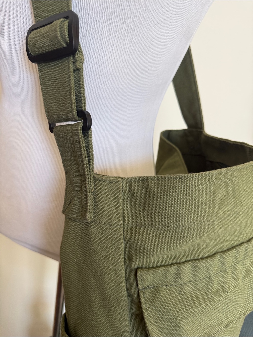 Military Style Canvas Messenger Large Hobo Bag Crossbody Shoulder Laptop Bag - Picture 7 of 7